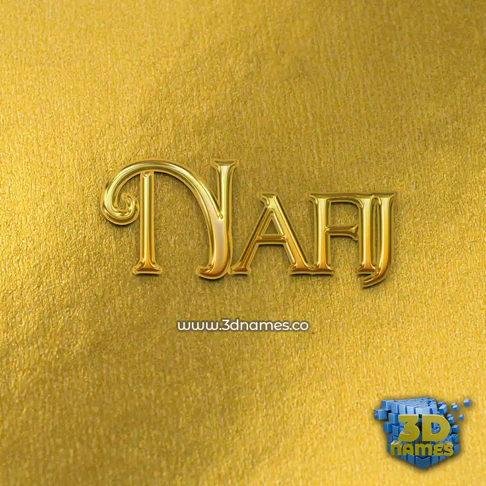 nafij in All Gold style - 3D name wallpaper