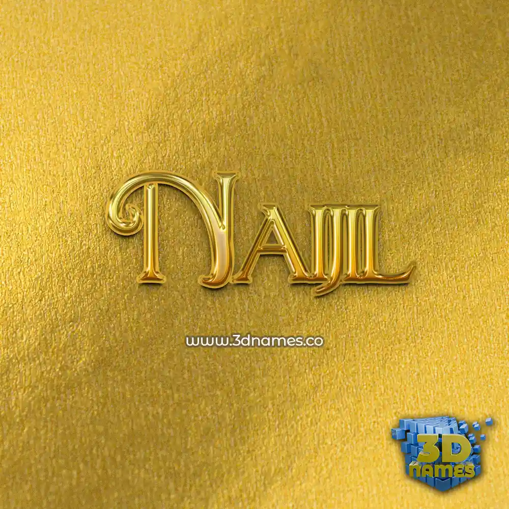 naijil in All Gold style - 3D name wallpaper