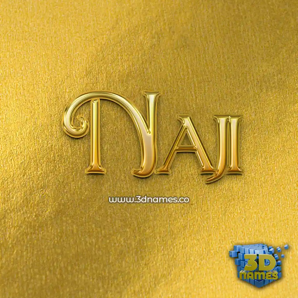 naji in All Gold style - 3D name wallpaper