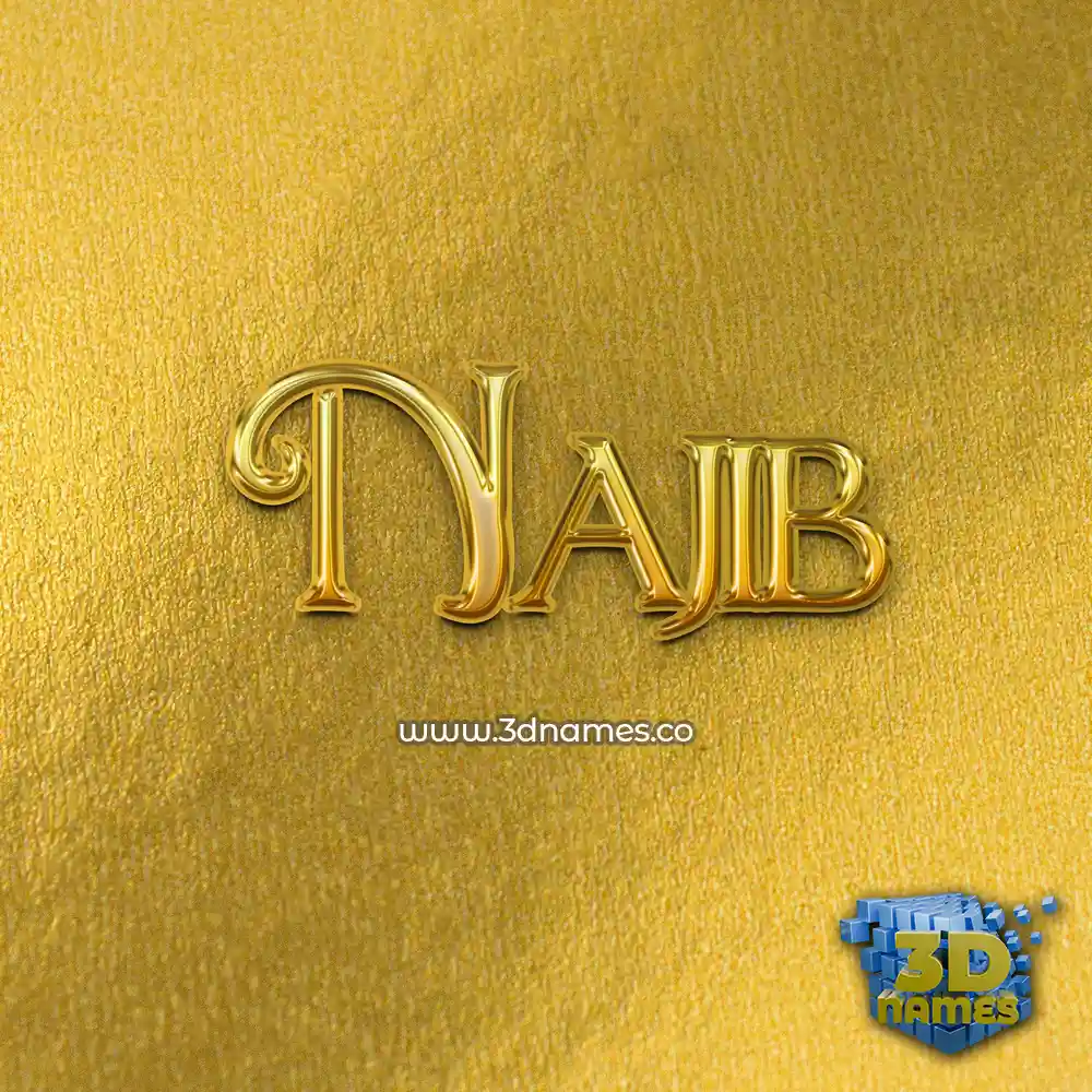 najib in All Gold style - 3D name wallpaper