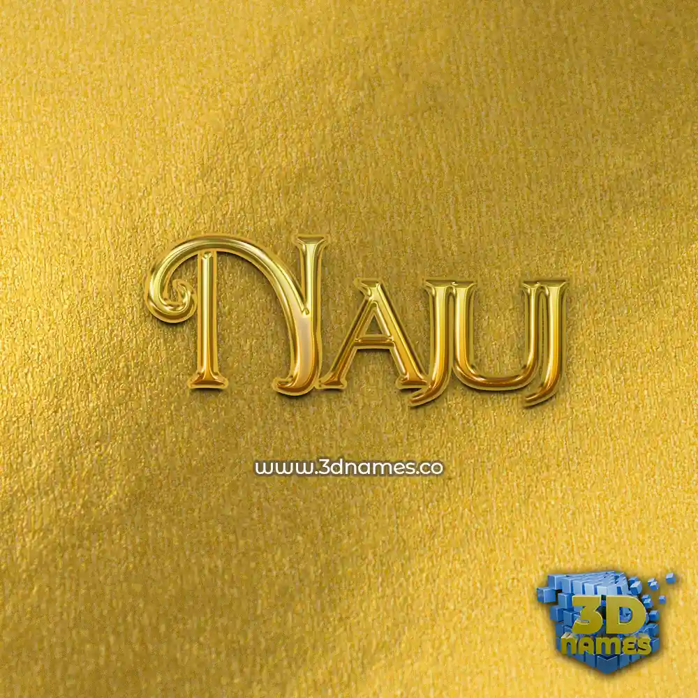 najuj in All Gold style - 3D name wallpaper