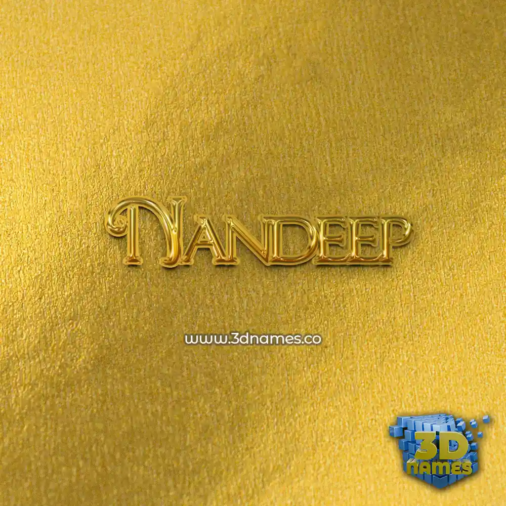 nandeep in All Gold style - 3D name wallpaper