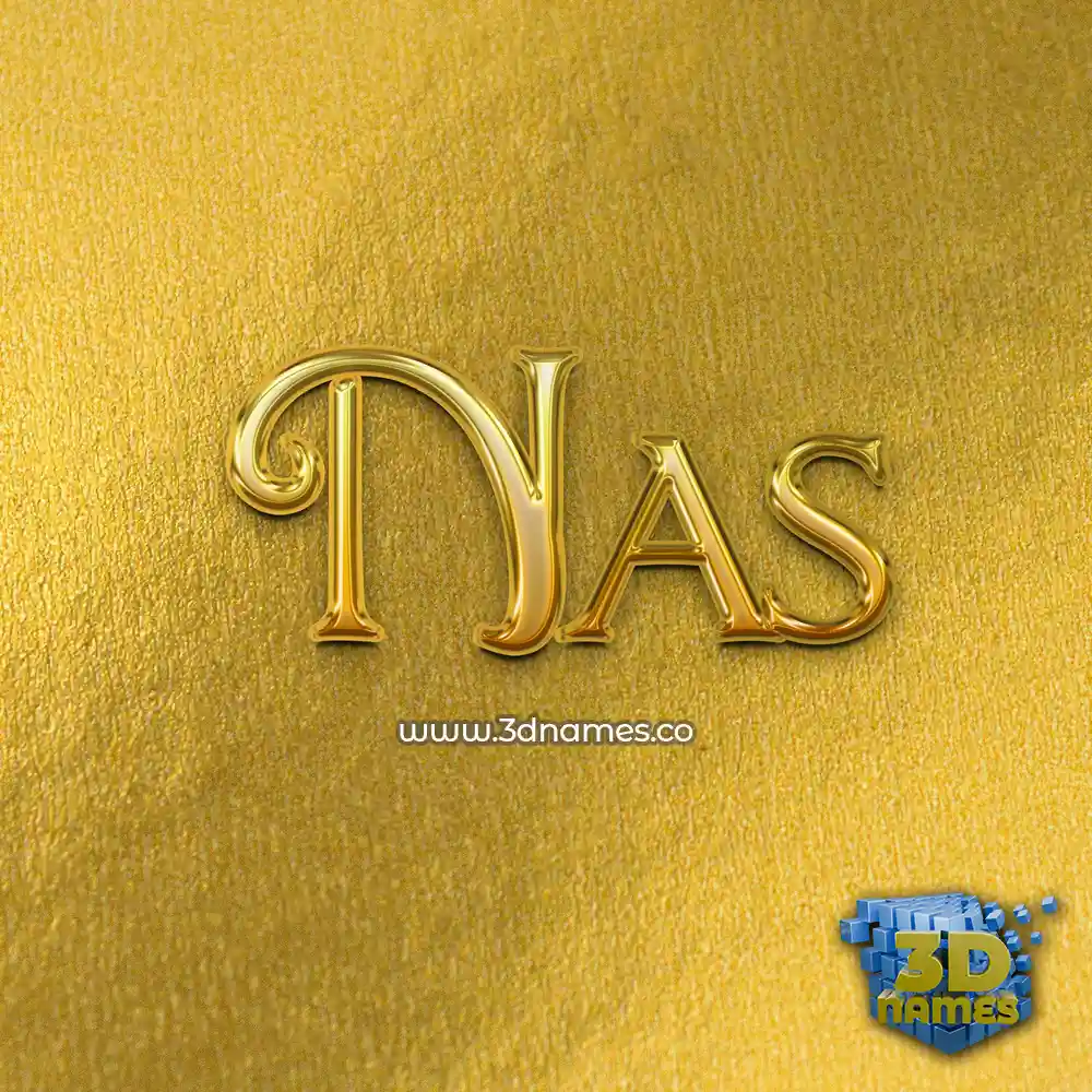 nas in All Gold style - 3D name wallpaper