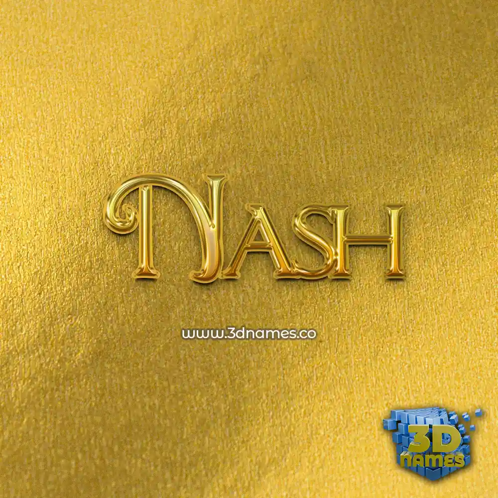 nash in All Gold style - 3D name wallpaper