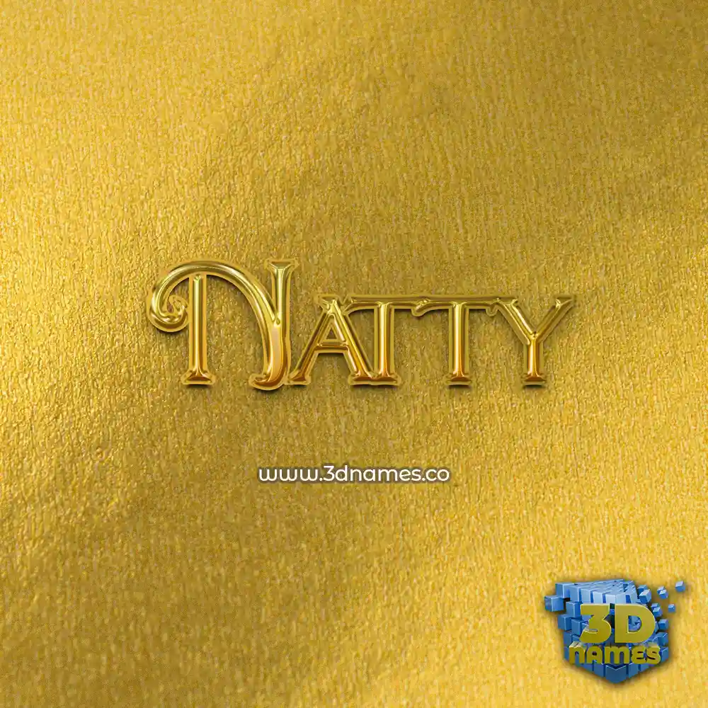 natty in All Gold style - 3D name wallpaper