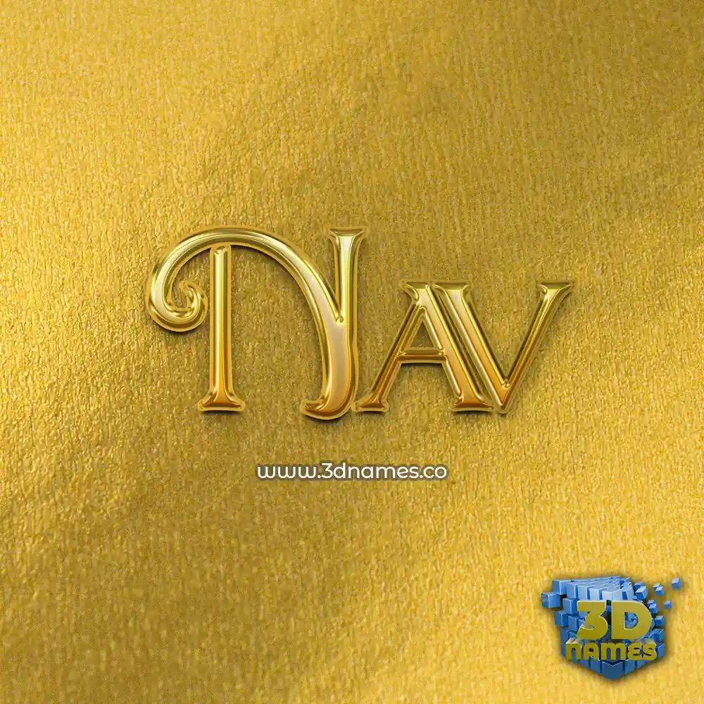 nav in All Gold style - 3D name wallpaper