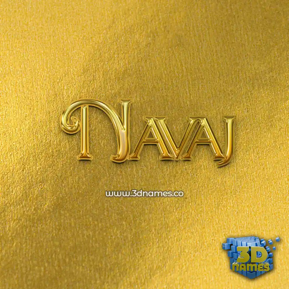 navaj in All Gold style - 3D name wallpaper