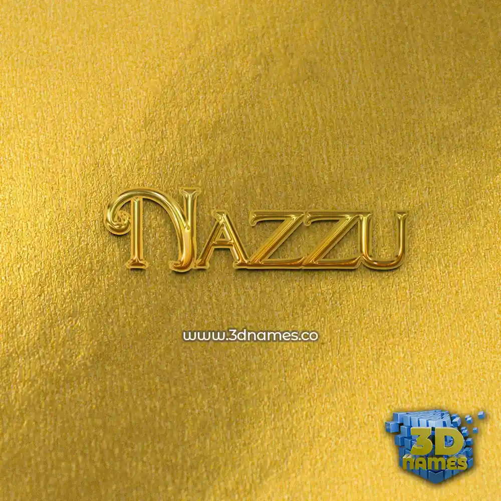 nazzu in All Gold style - 3D name wallpaper