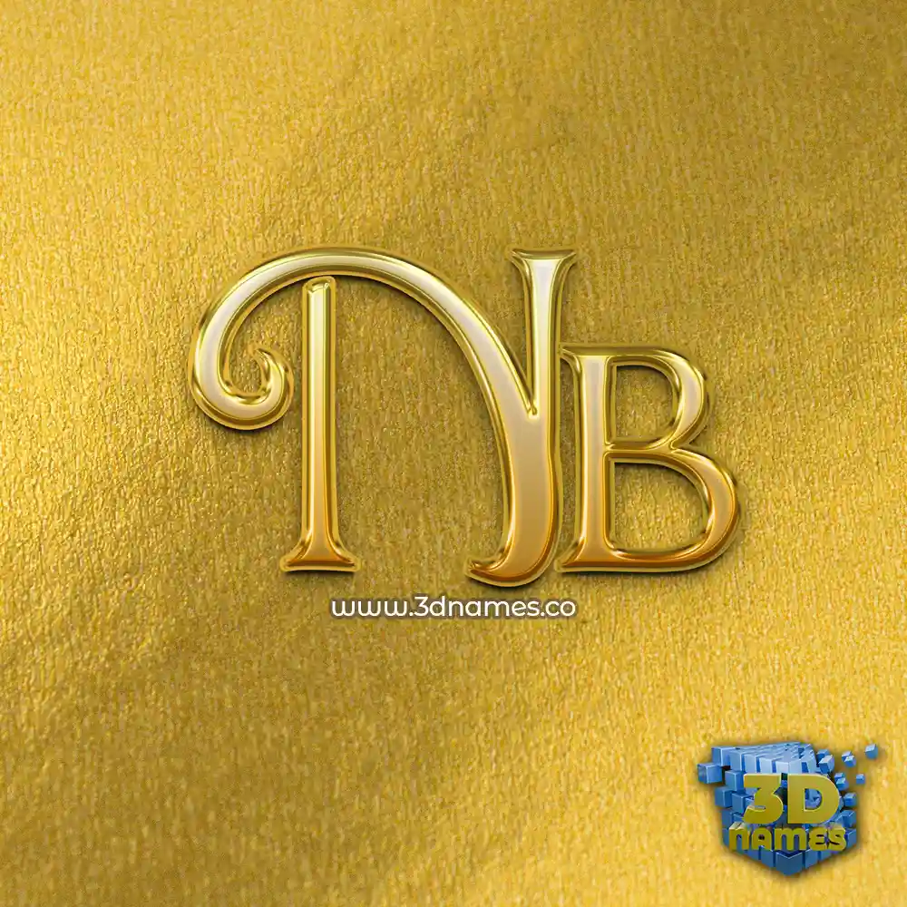 nb in All Gold style - 3D name wallpaper