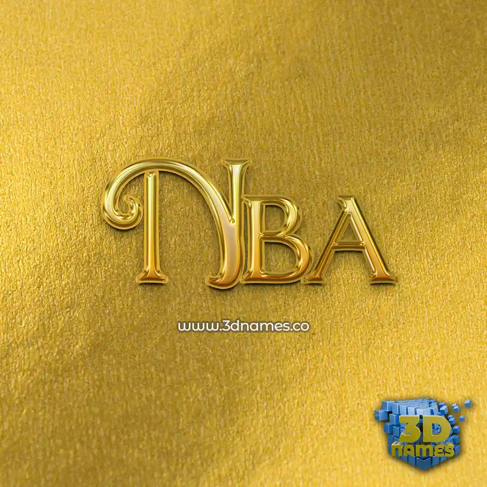 nba in All Gold style - 3D name wallpaper
