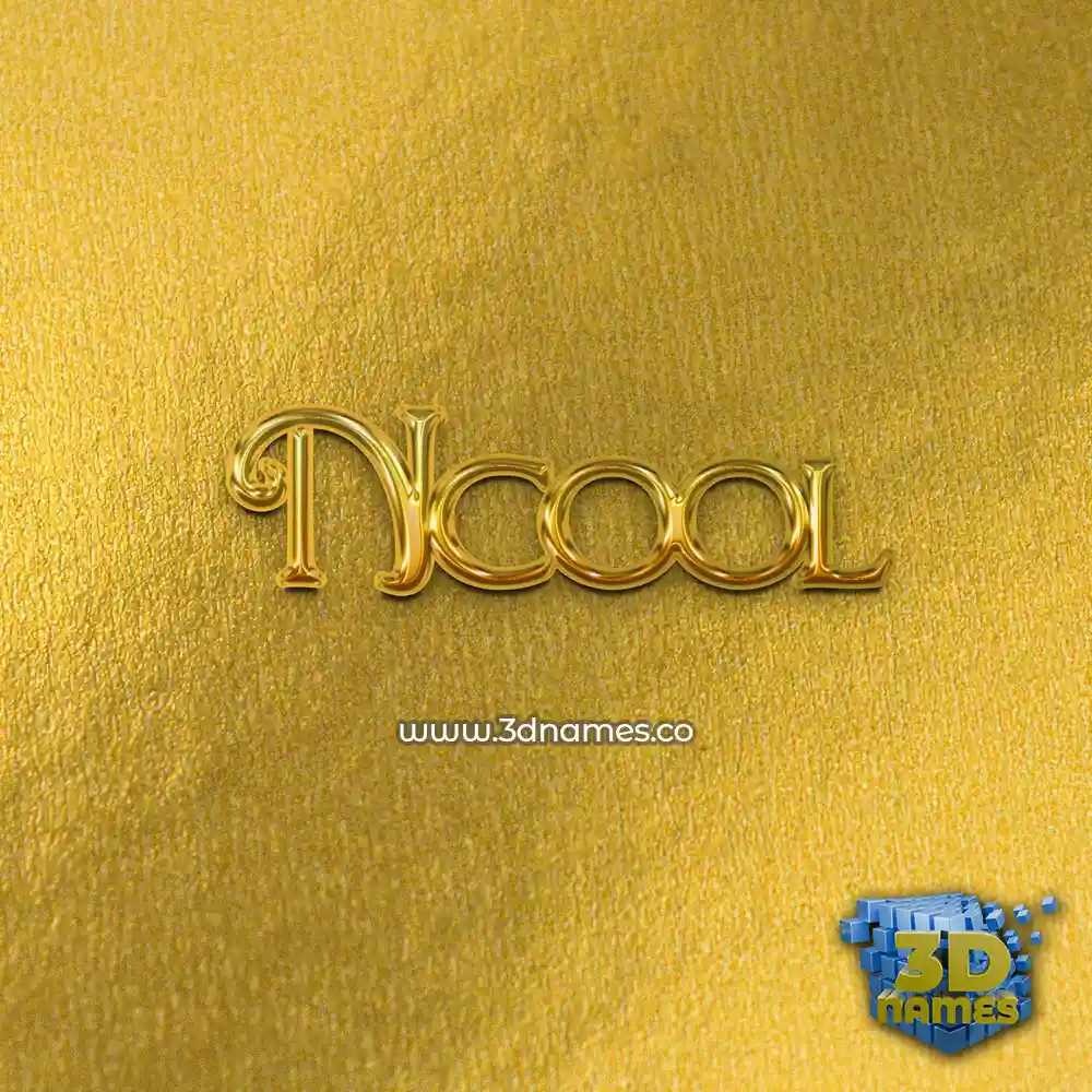 ncool in All Gold style - 3D name wallpaper