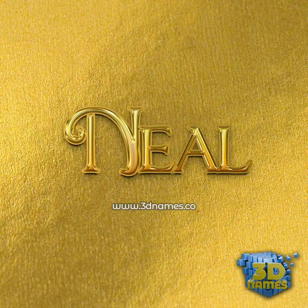 neal in All Gold style - 3D name wallpaper