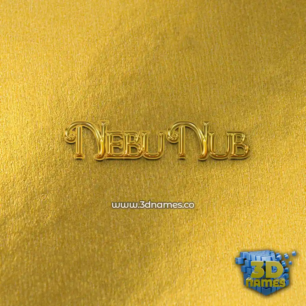nebu nub in All Gold style - 3D name wallpaper