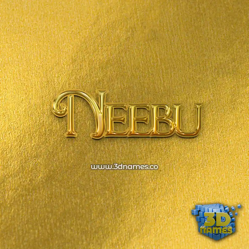 neebu in All Gold style - 3D name wallpaper