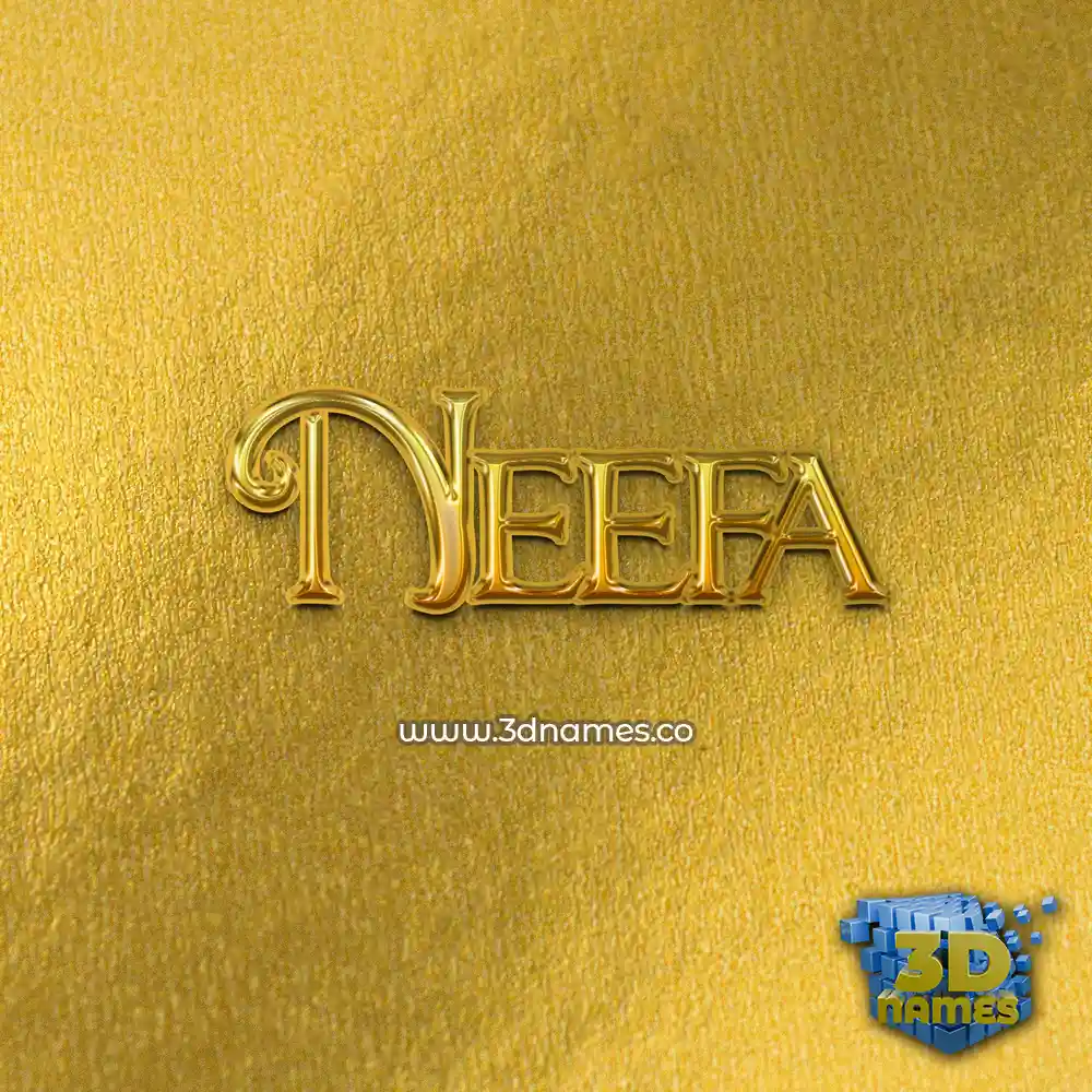 neefa in All Gold style - 3D name wallpaper