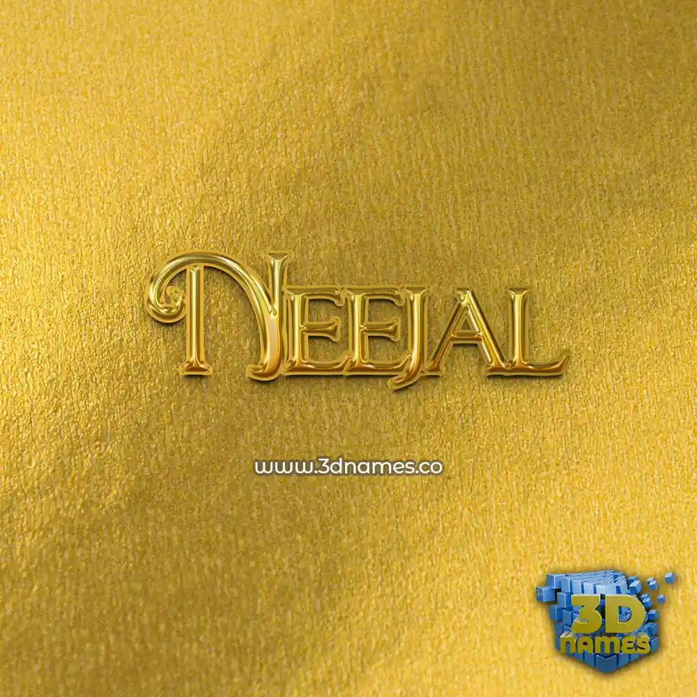 neejal in All Gold style - 3D name wallpaper