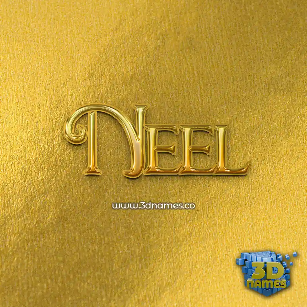 neel in All Gold style - 3D name wallpaper
