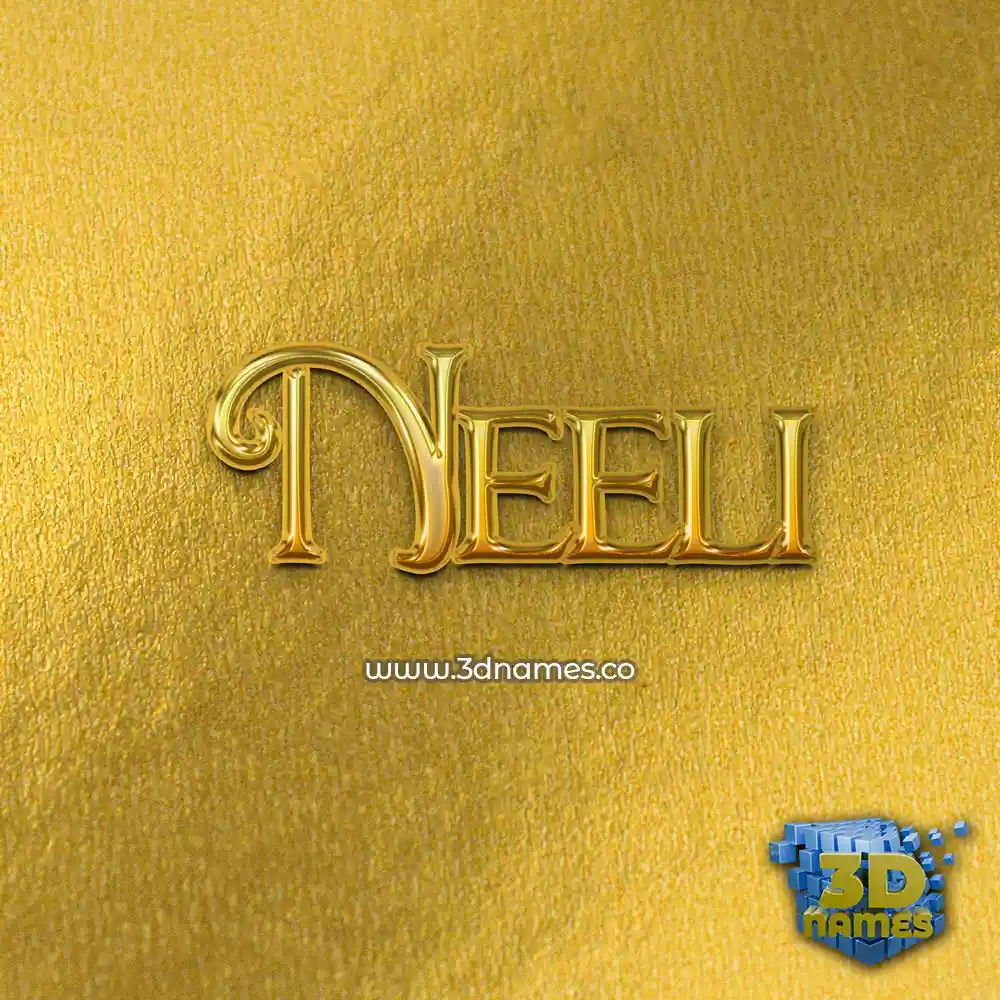 neeli in All Gold style - 3D name wallpaper