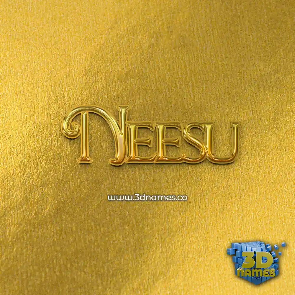 neesu in All Gold style - 3D name wallpaper