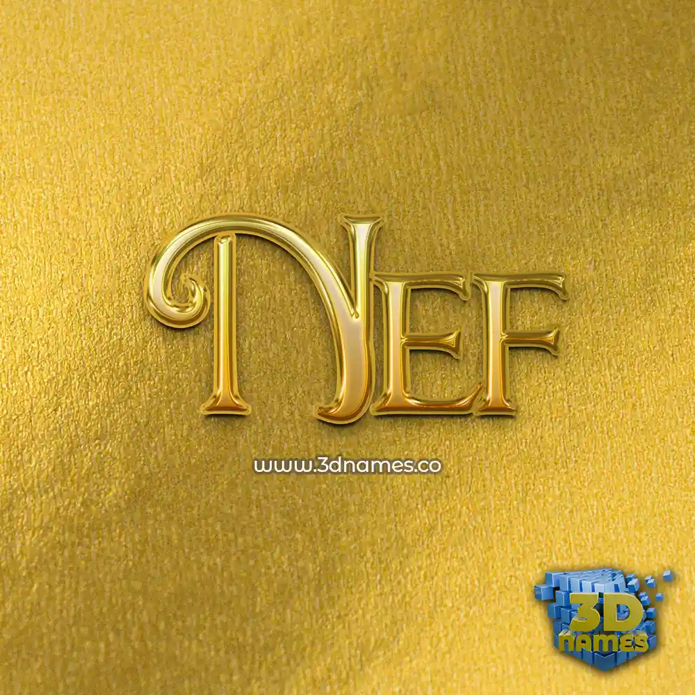 nef in All Gold style - 3D name wallpaper