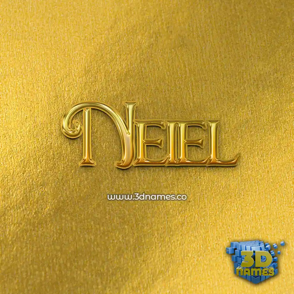 neiel in All Gold style - 3D name wallpaper