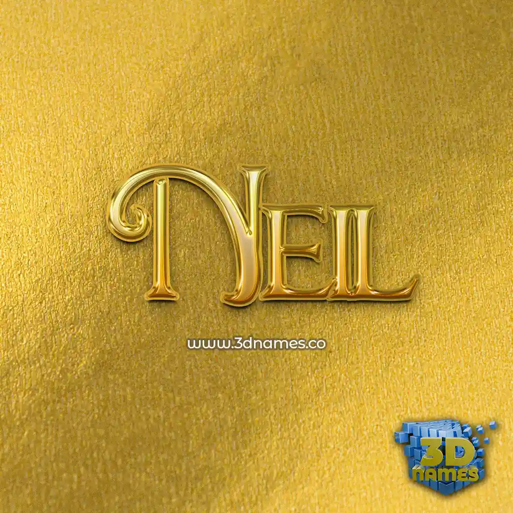 neil in All Gold style - 3D name wallpaper