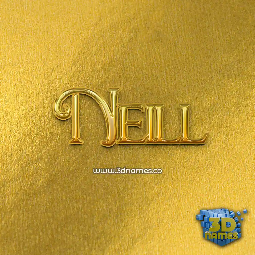 neill in All Gold style - 3D name wallpaper