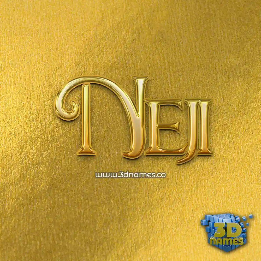 neji in All Gold style - 3D name wallpaper