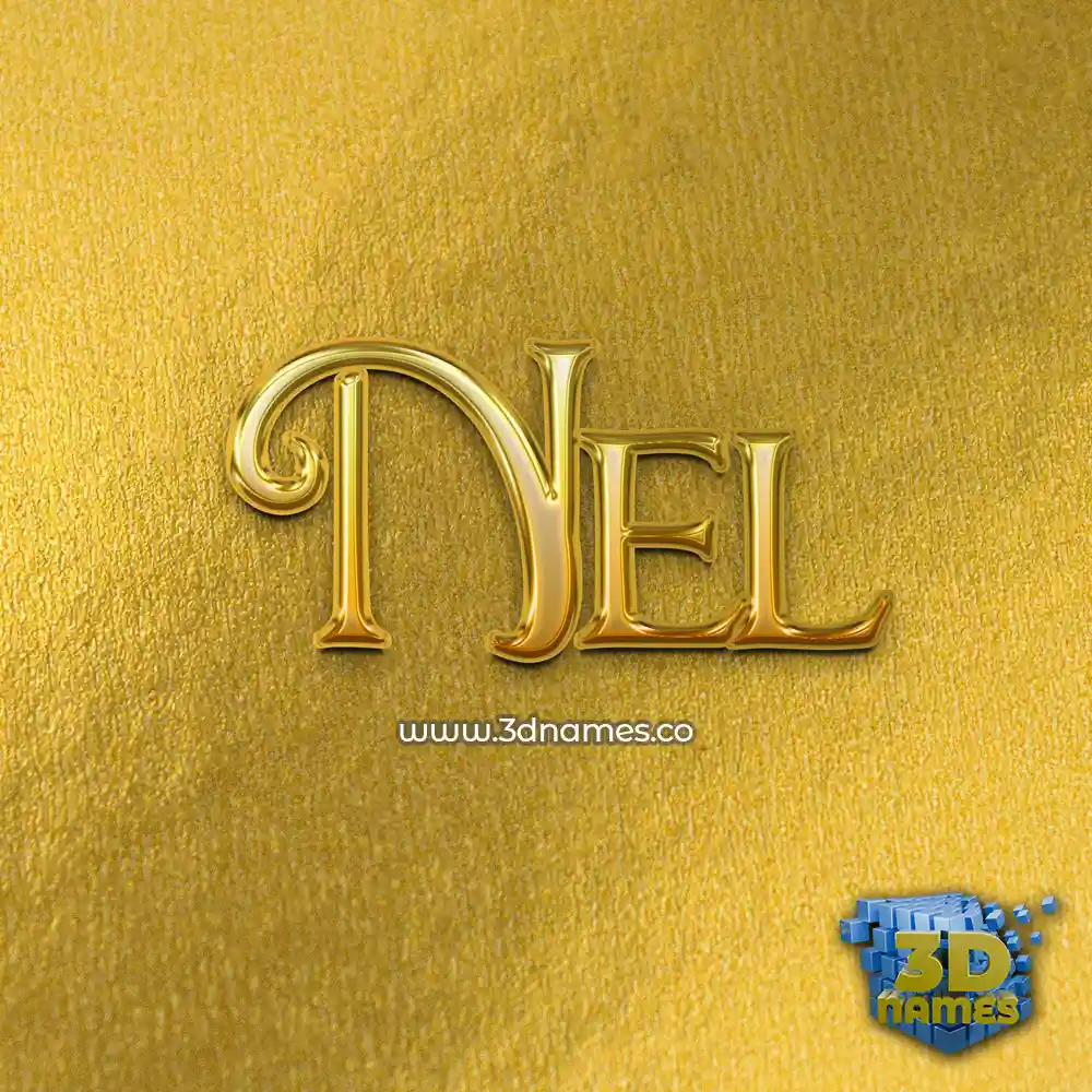 nel in All Gold style - 3D name wallpaper