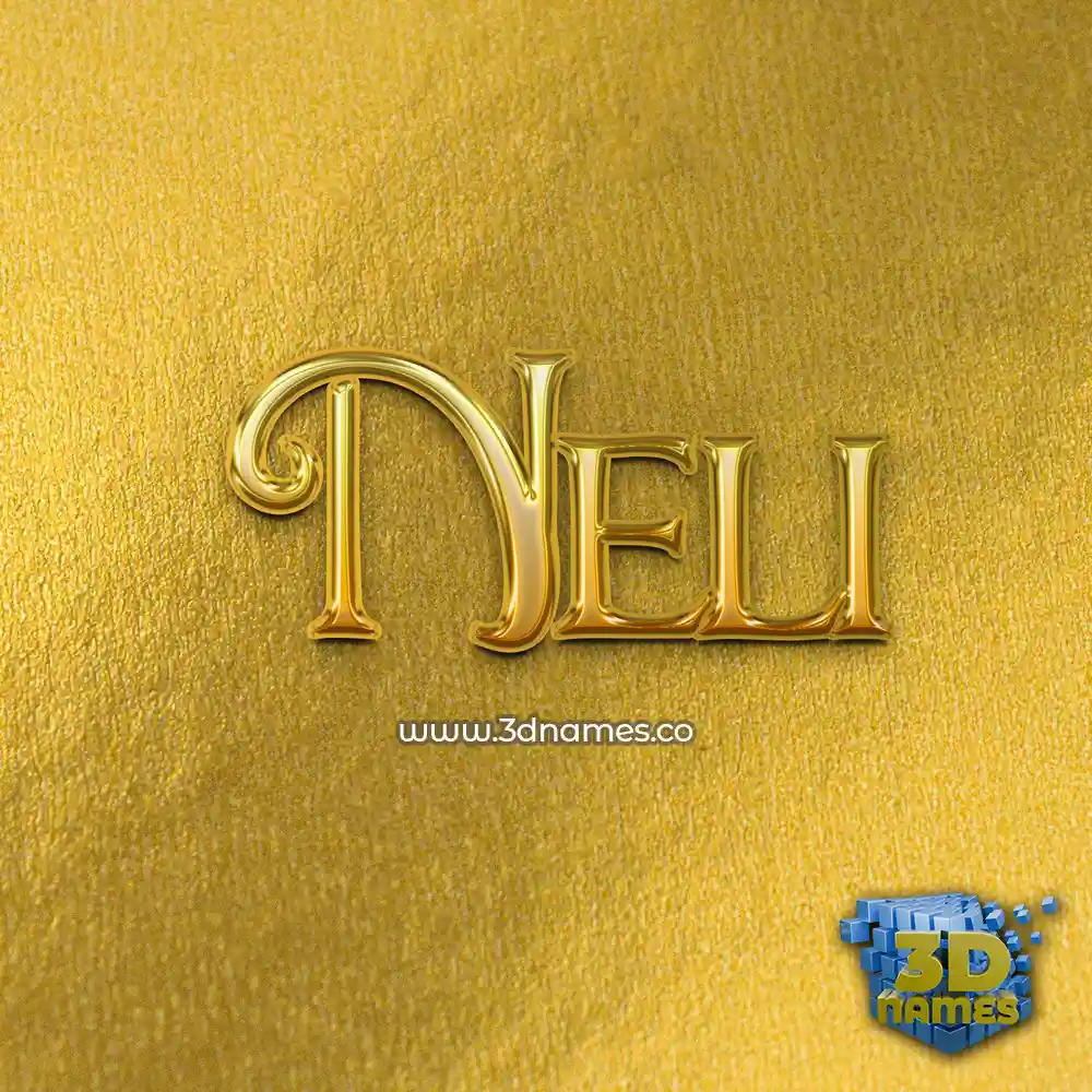neli in All Gold style - 3D name wallpaper