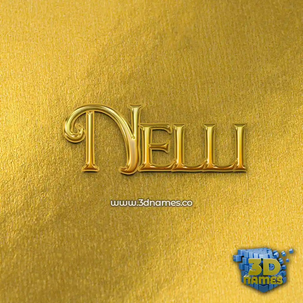 nelli in All Gold style - 3D name wallpaper