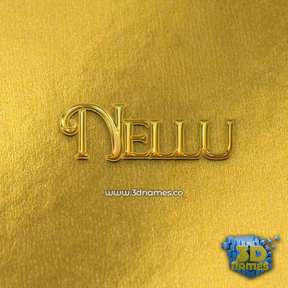 nellu in All Gold style - 3D name wallpaper