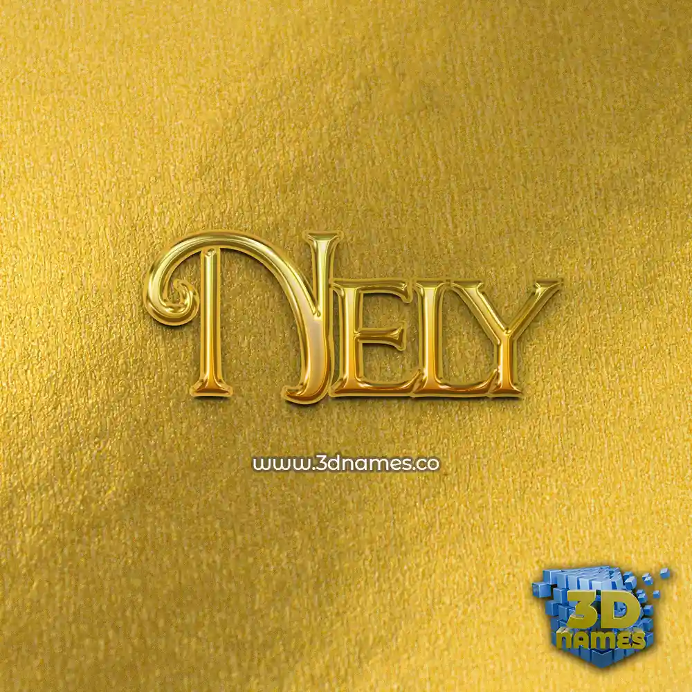 nely in All Gold style - 3D name wallpaper
