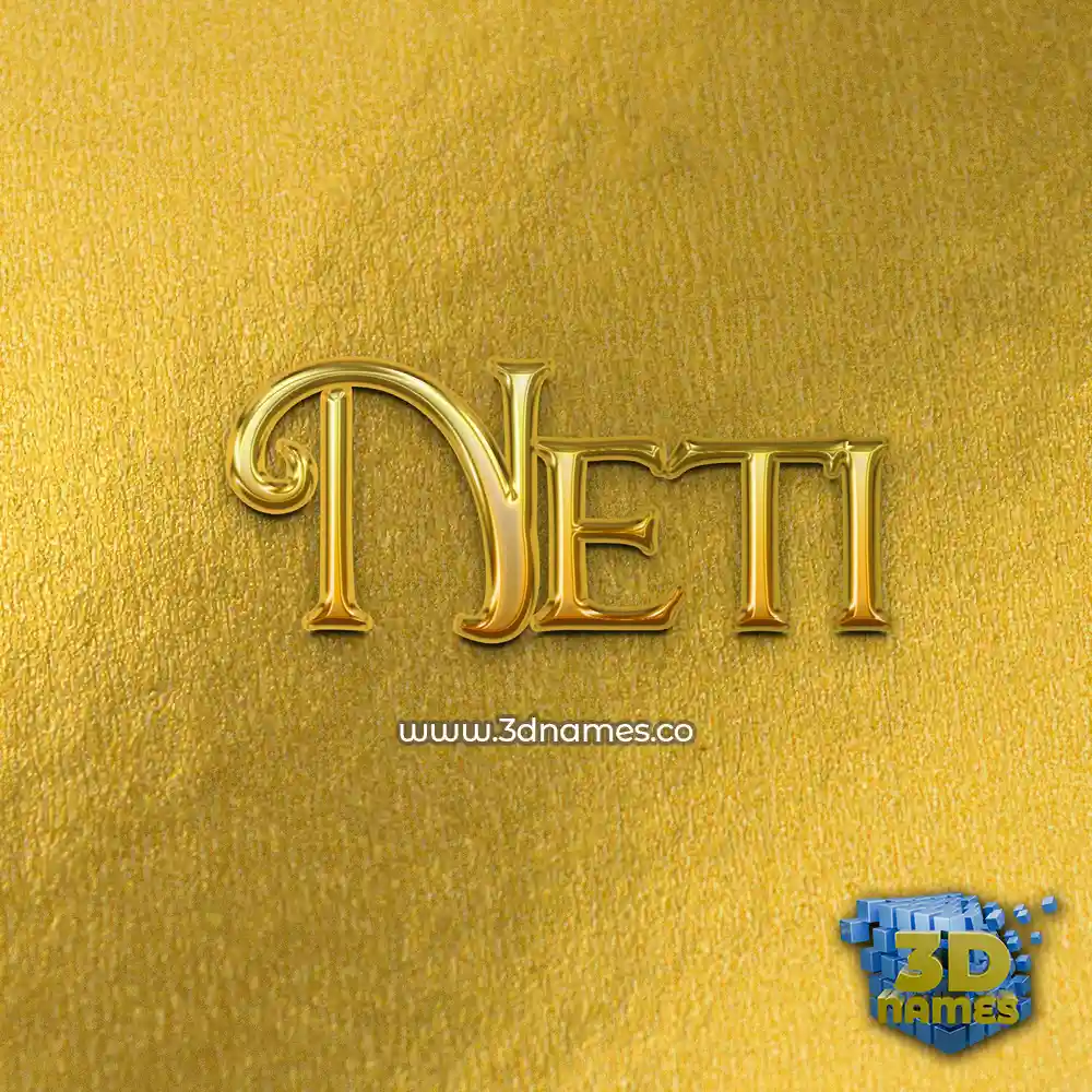 neti in All Gold style - 3D name wallpaper