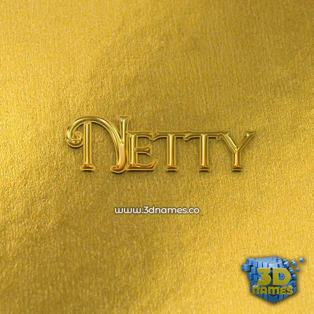 netty in All Gold style - 3D name wallpaper