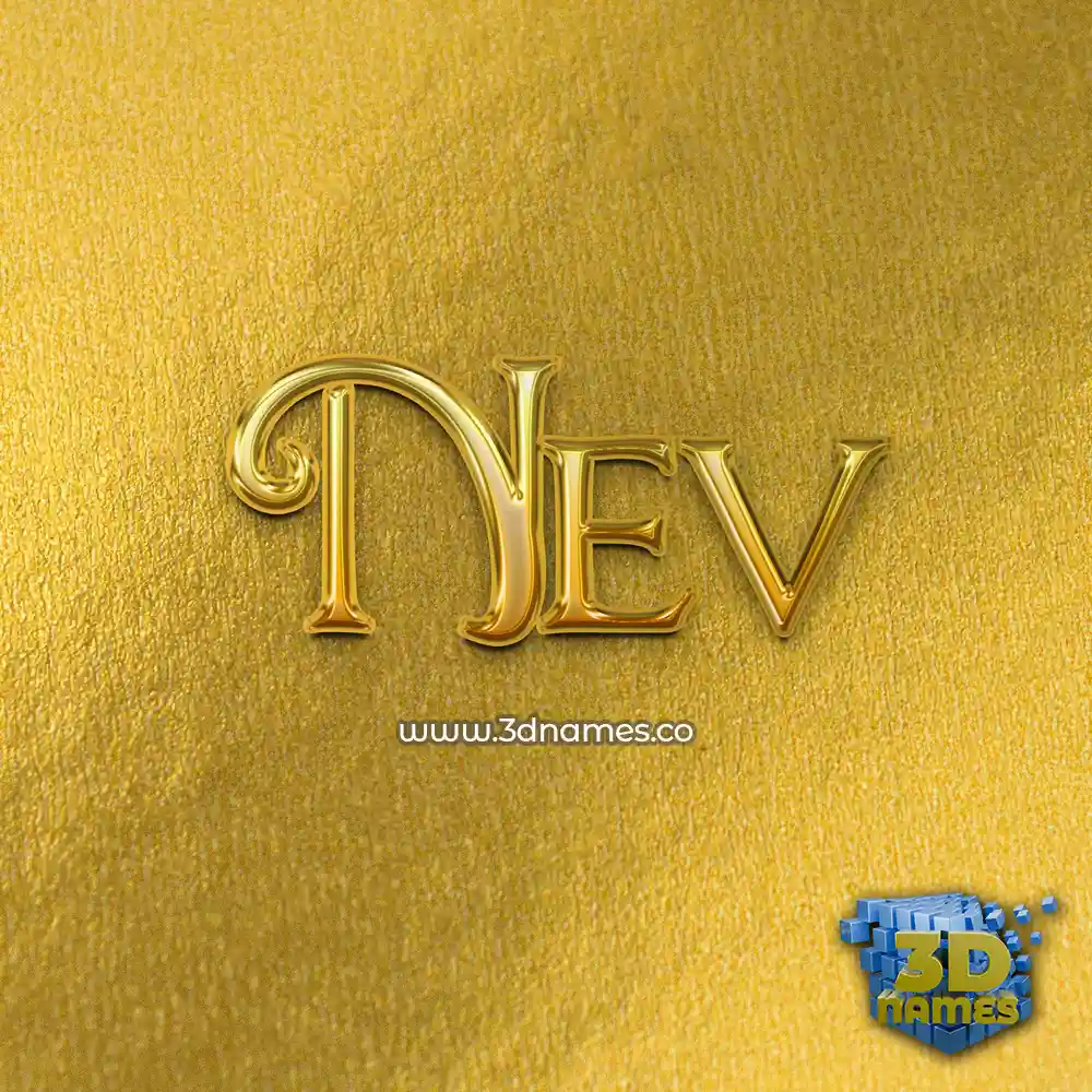 nev in All Gold style - 3D name wallpaper