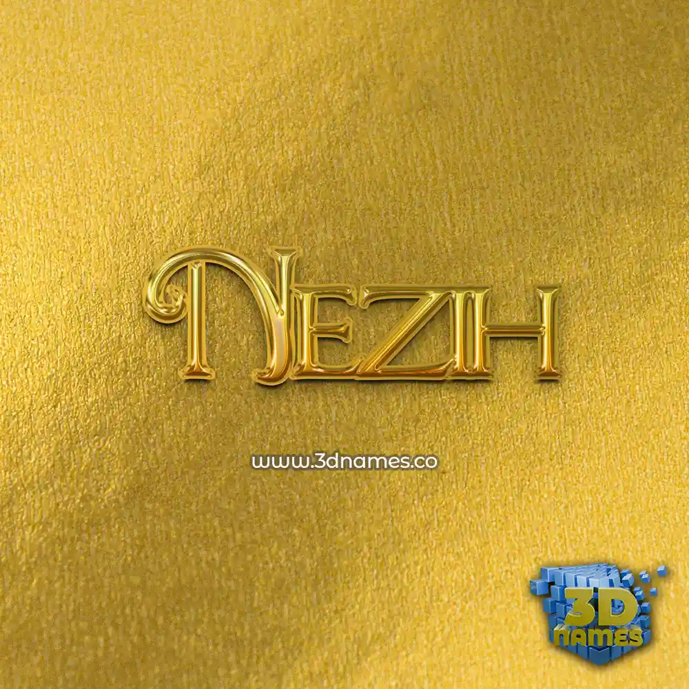 nezih in All Gold style - 3D name wallpaper