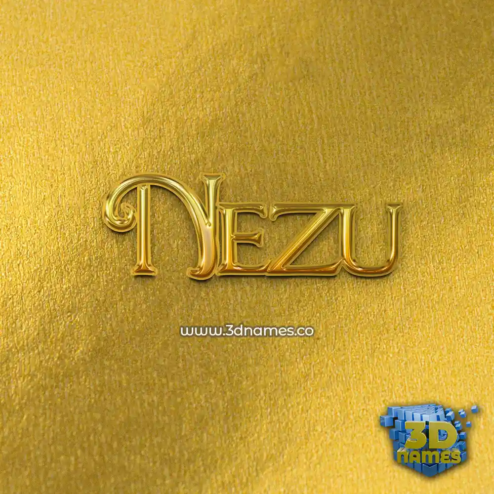 nezu in All Gold style - 3D name wallpaper