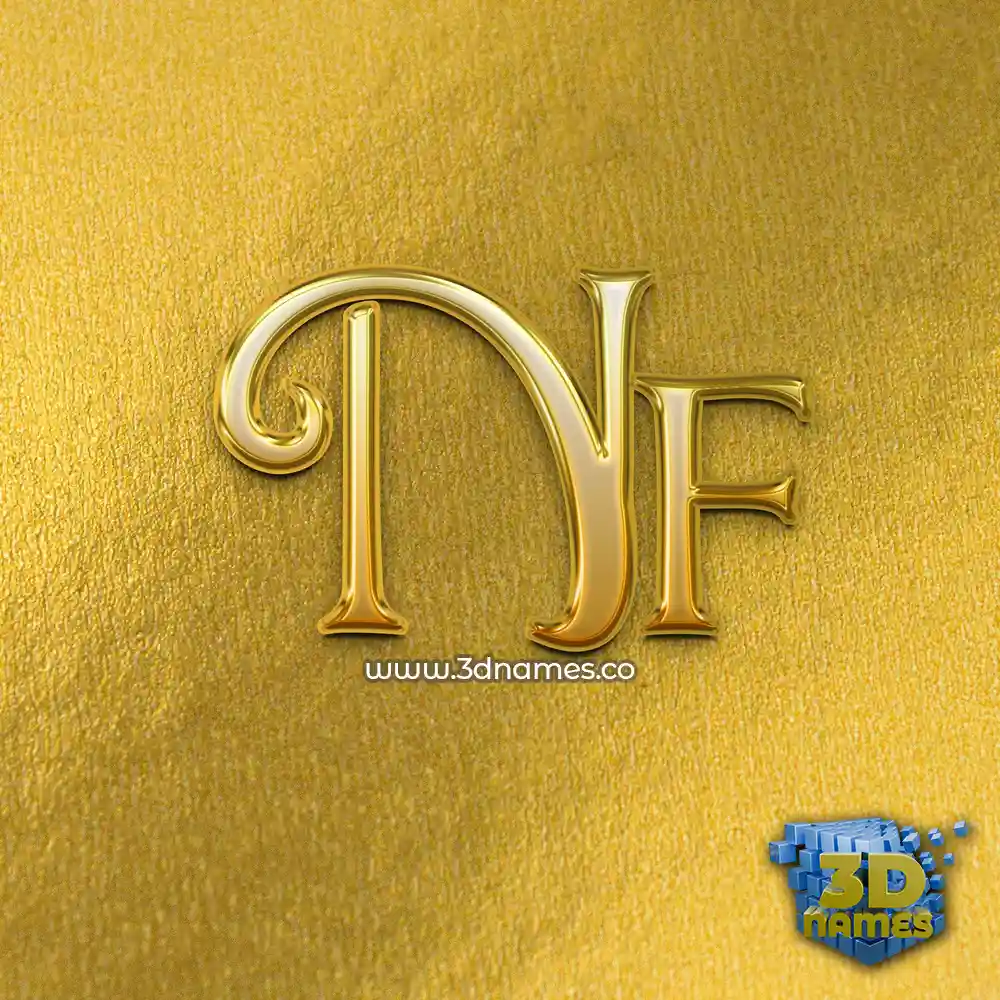 nf in All Gold style - 3D name wallpaper
