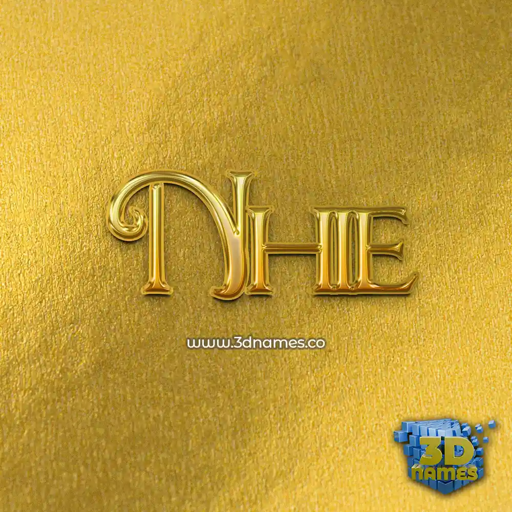 nhie in All Gold style - 3D name wallpaper