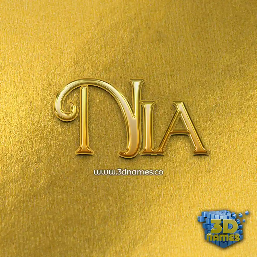 nia in All Gold style - 3D name wallpaper