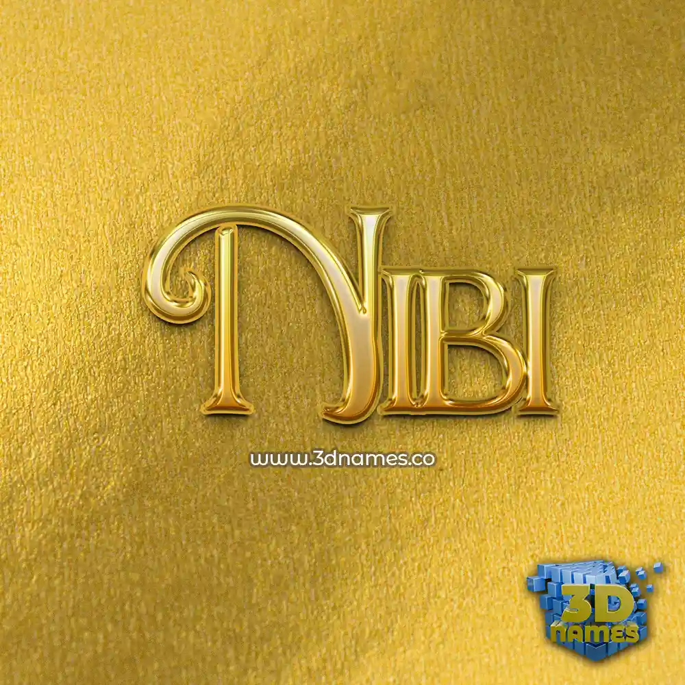 nibi in All Gold style - 3D name wallpaper