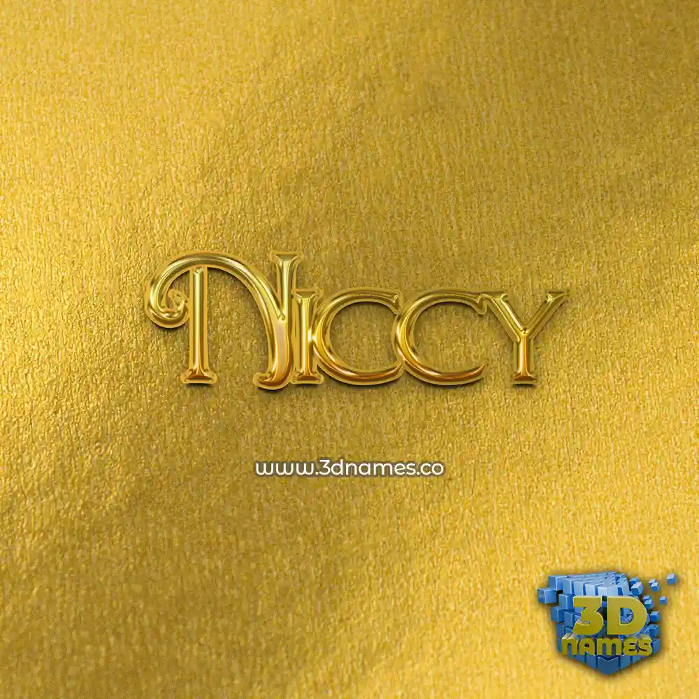 niccy in All Gold style - 3D name wallpaper