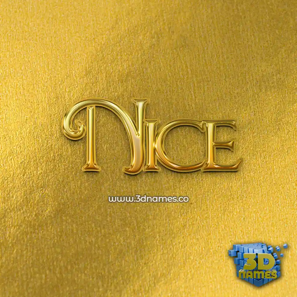 nice in All Gold style - 3D name wallpaper