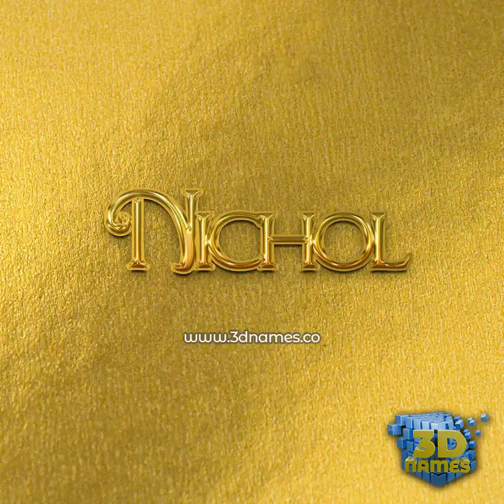 nichol in All Gold style - 3D name wallpaper