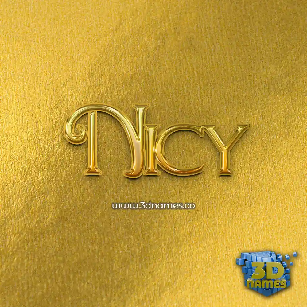 nicy in All Gold style - 3D name wallpaper