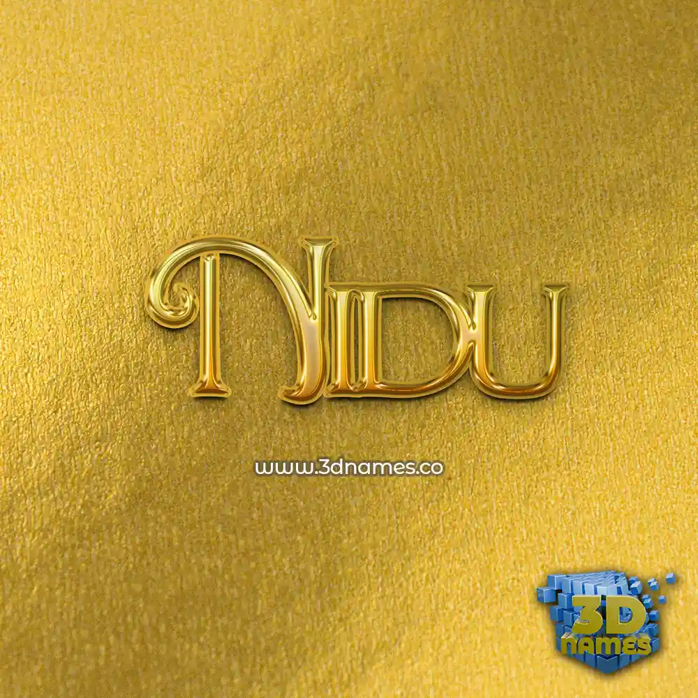 nidu in All Gold style - 3D name wallpaper