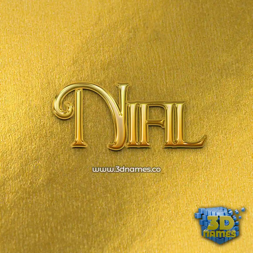 nifil in All Gold style - 3D name wallpaper