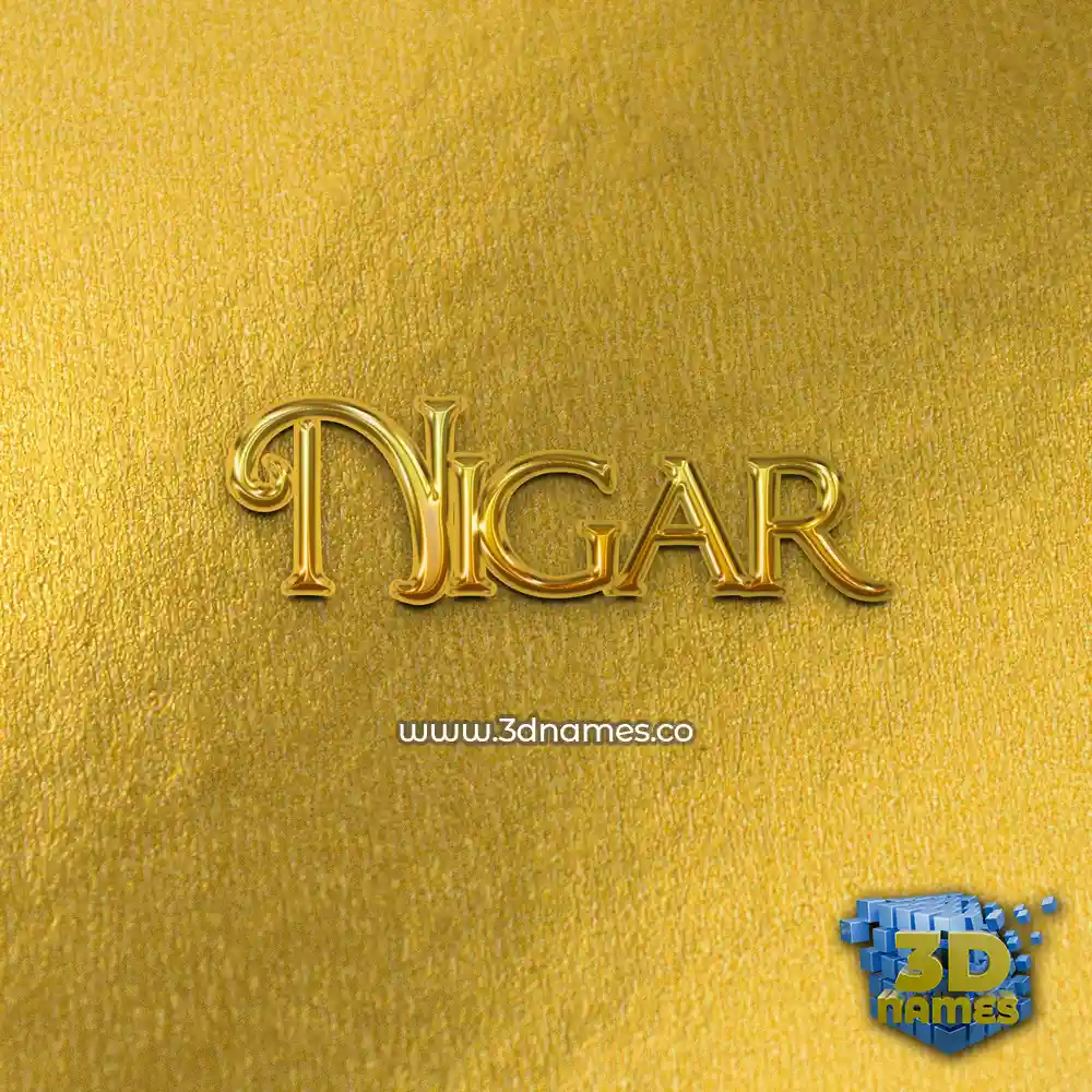 nigar in All Gold style - 3D name wallpaper