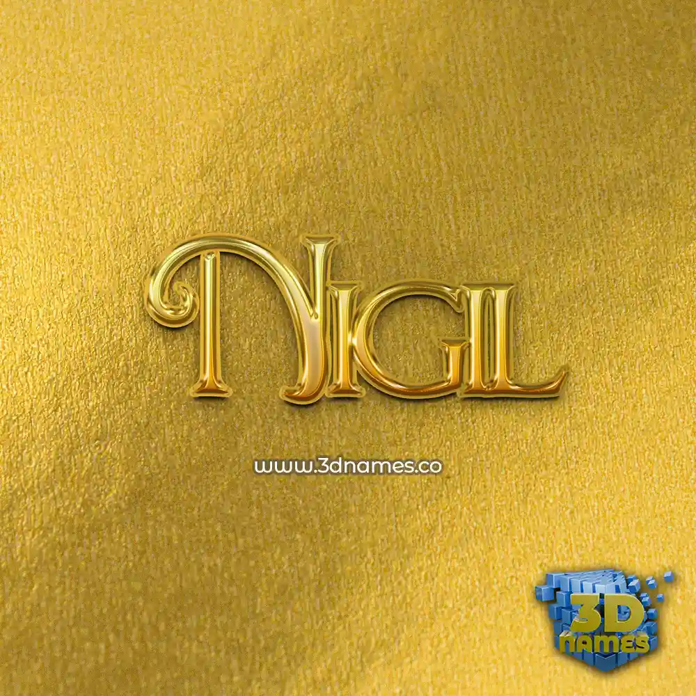 nigil in All Gold style - 3D name wallpaper